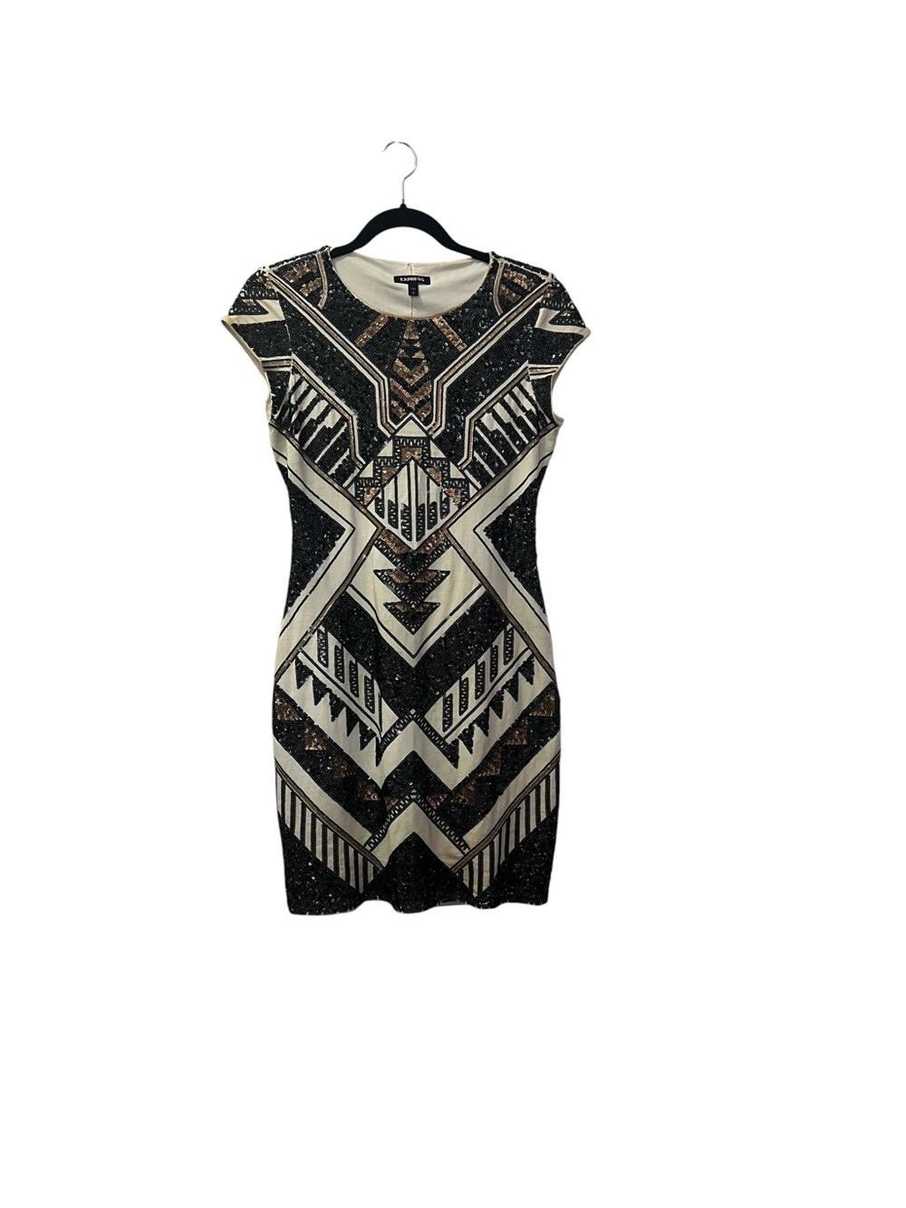 Express Black Sequin Dress | Sleeveless Party Cocktail Mini | Glam Evening